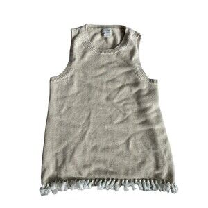 j crew cotton tassel sweater vest boho indie chic summer vacation wear XS Casual